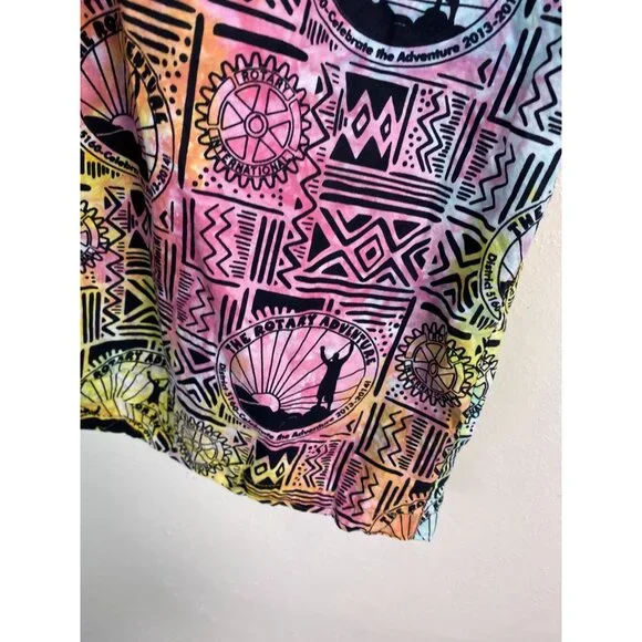 Wet Dog Mens Short Sleeve Hawaiian Shirt 2X‎ Colorful Geometric Tribal Design - Picture 10 of 13